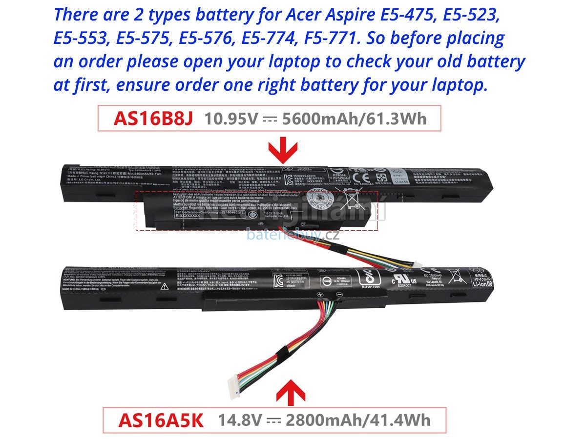 Nahrazení Acer NX.GDLSM.002 baterie