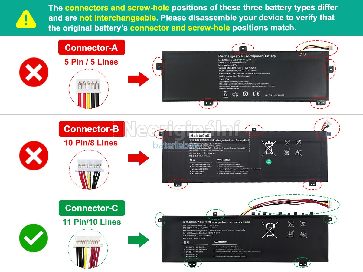 Nahrazení Gateway U3576127PV-2S1P baterie
