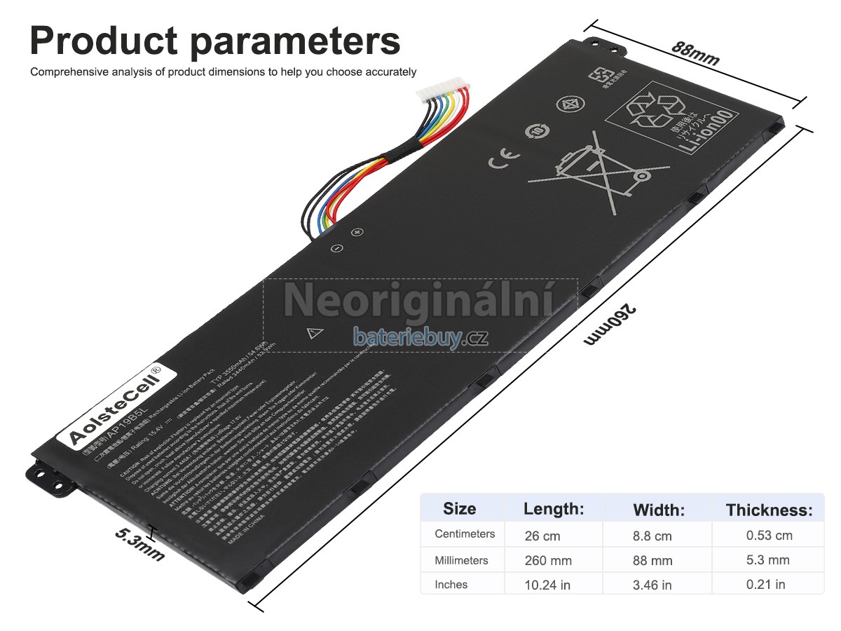 Nahrazení Acer AP19B5L baterie
