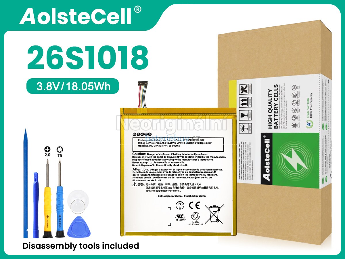 Nahrazení Amazon 26S1018 baterie