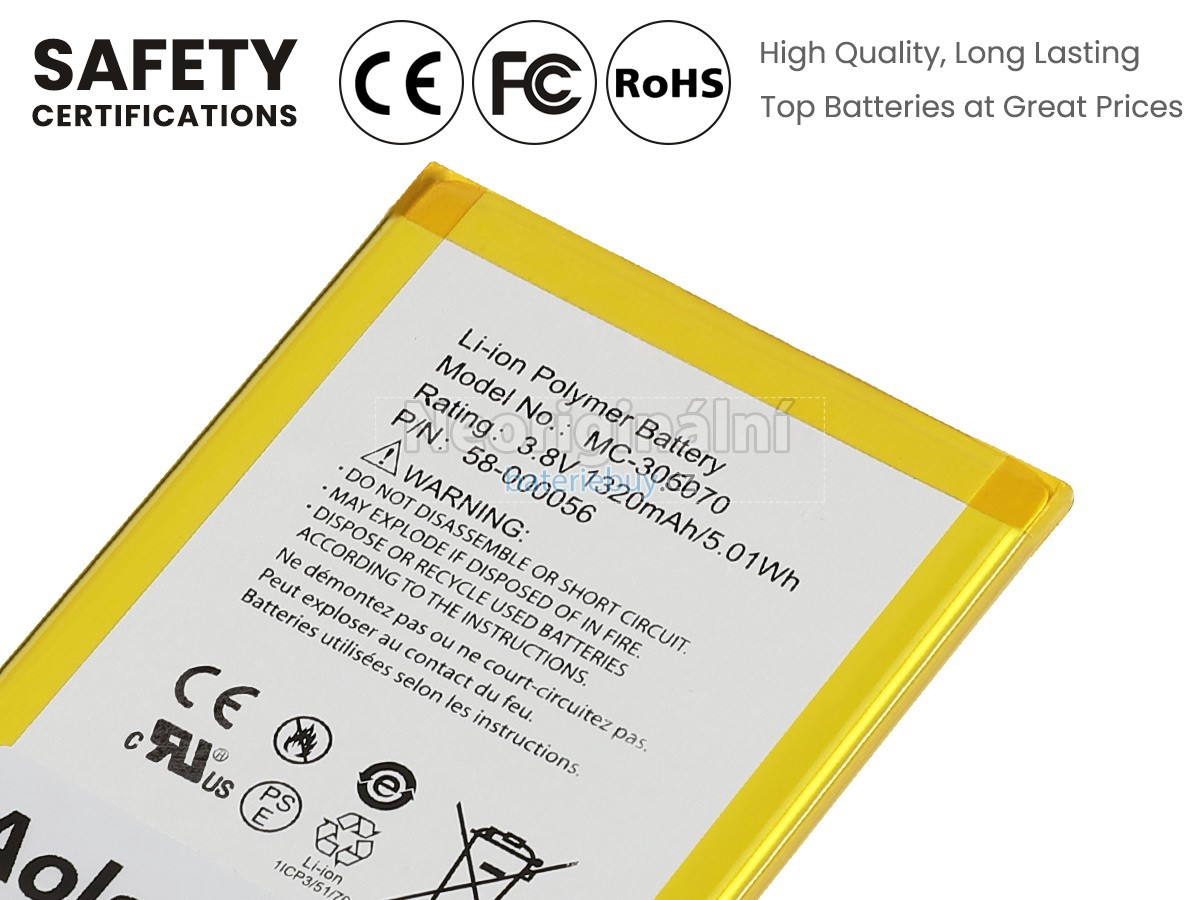 Nahrazení Amazon 58-000056 baterie