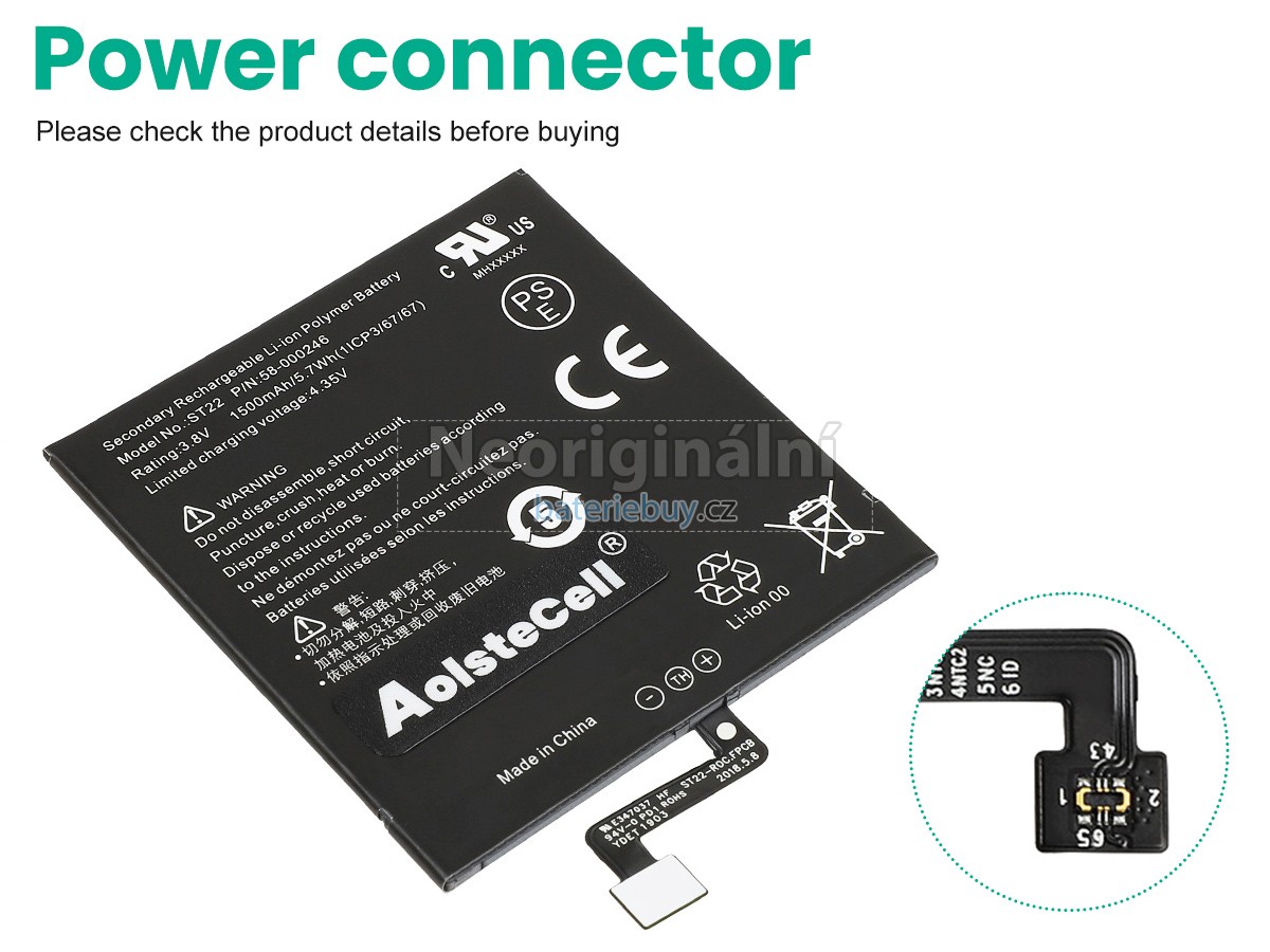 Nahrazení Amazon 26S1017 baterie