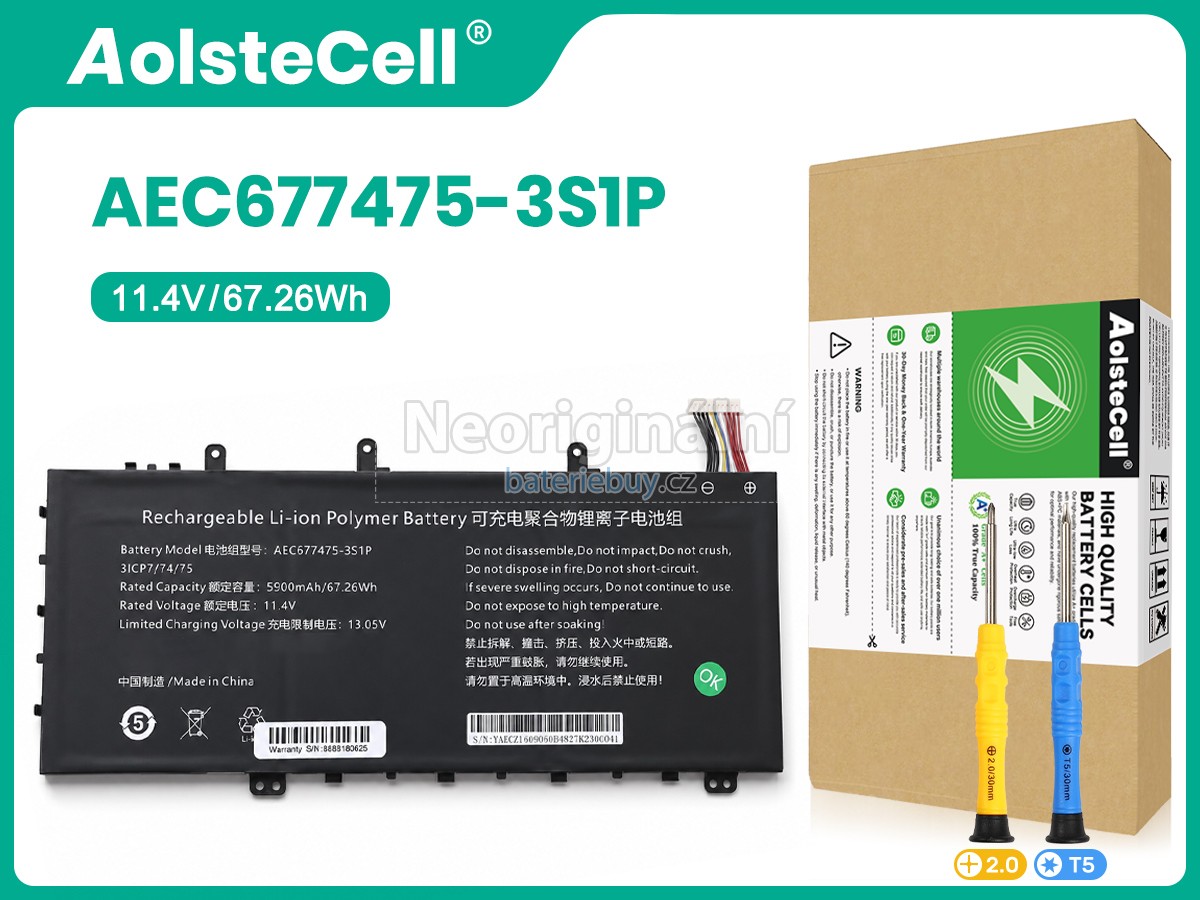 Nahrazení AolsteCell AEC677475-3S1P baterie