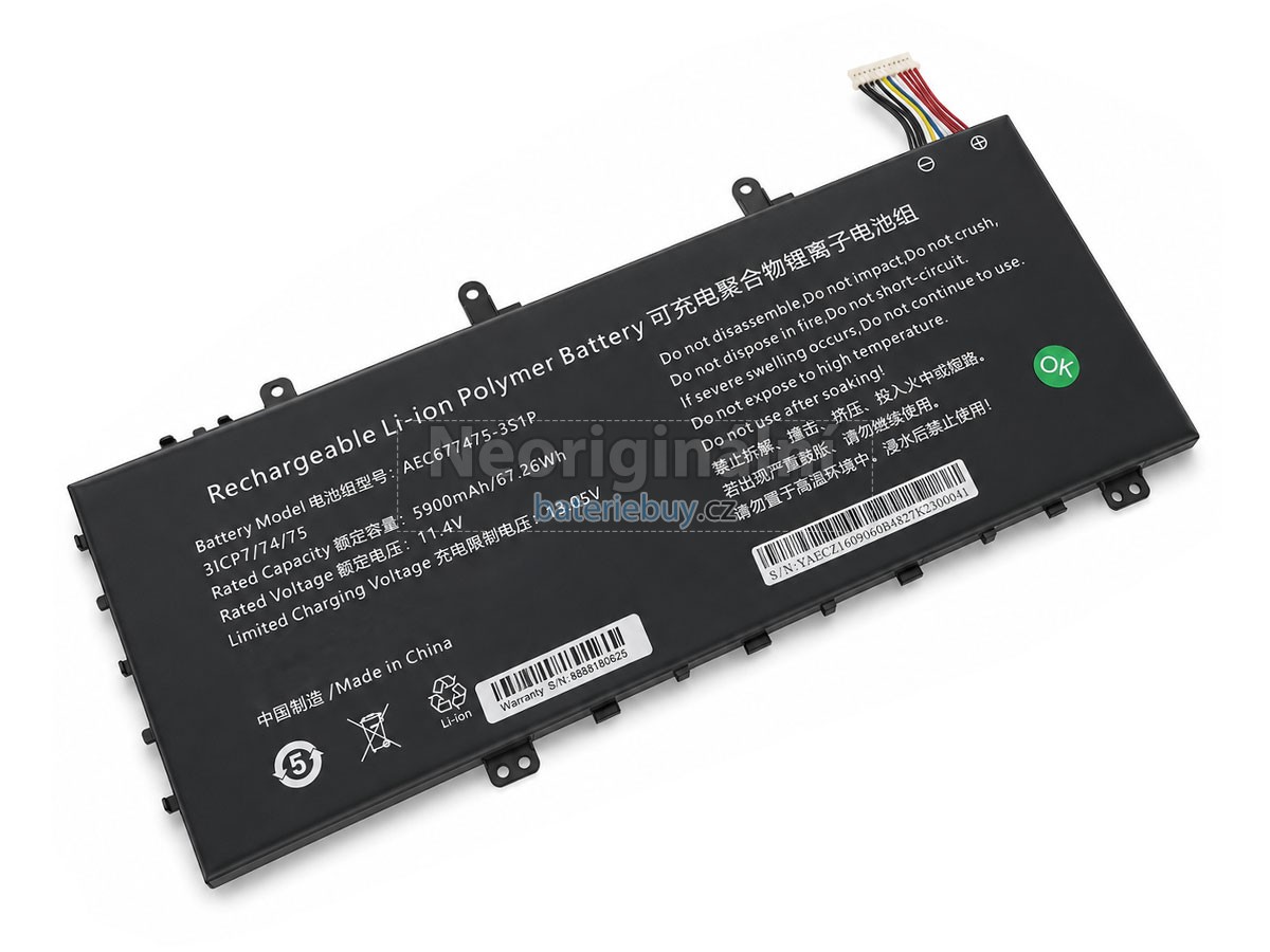 Nahrazení AolsteCell AEC677475-3S1P baterie