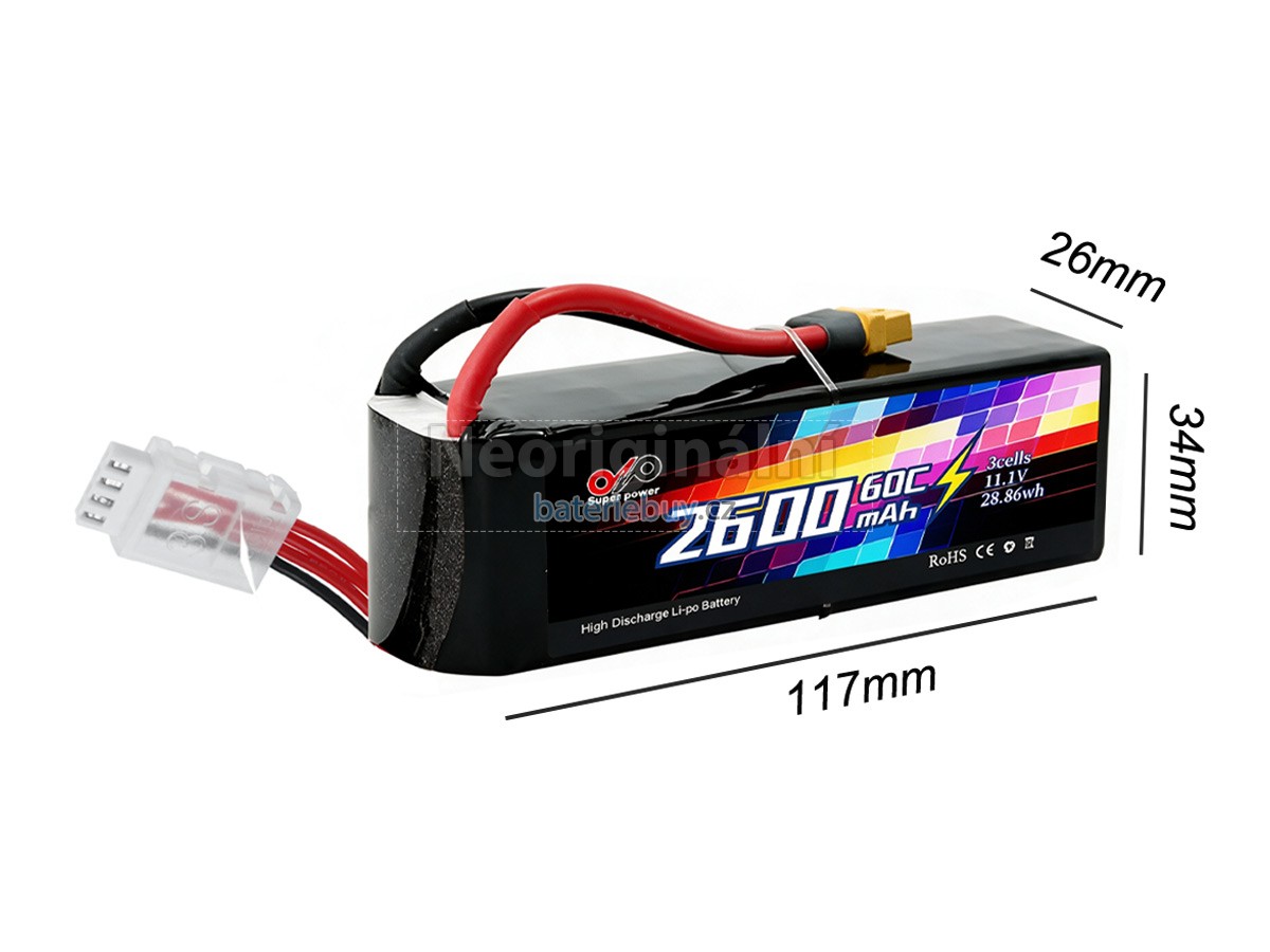 Nahrazení AolsteCell 11.1V 2600MAH 60C XT60 JST-XH 4P baterie