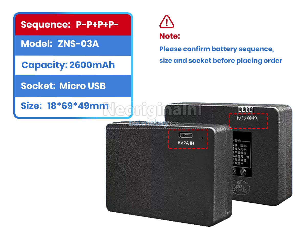 Nahrazení AolsteCell ZNS-03A baterie