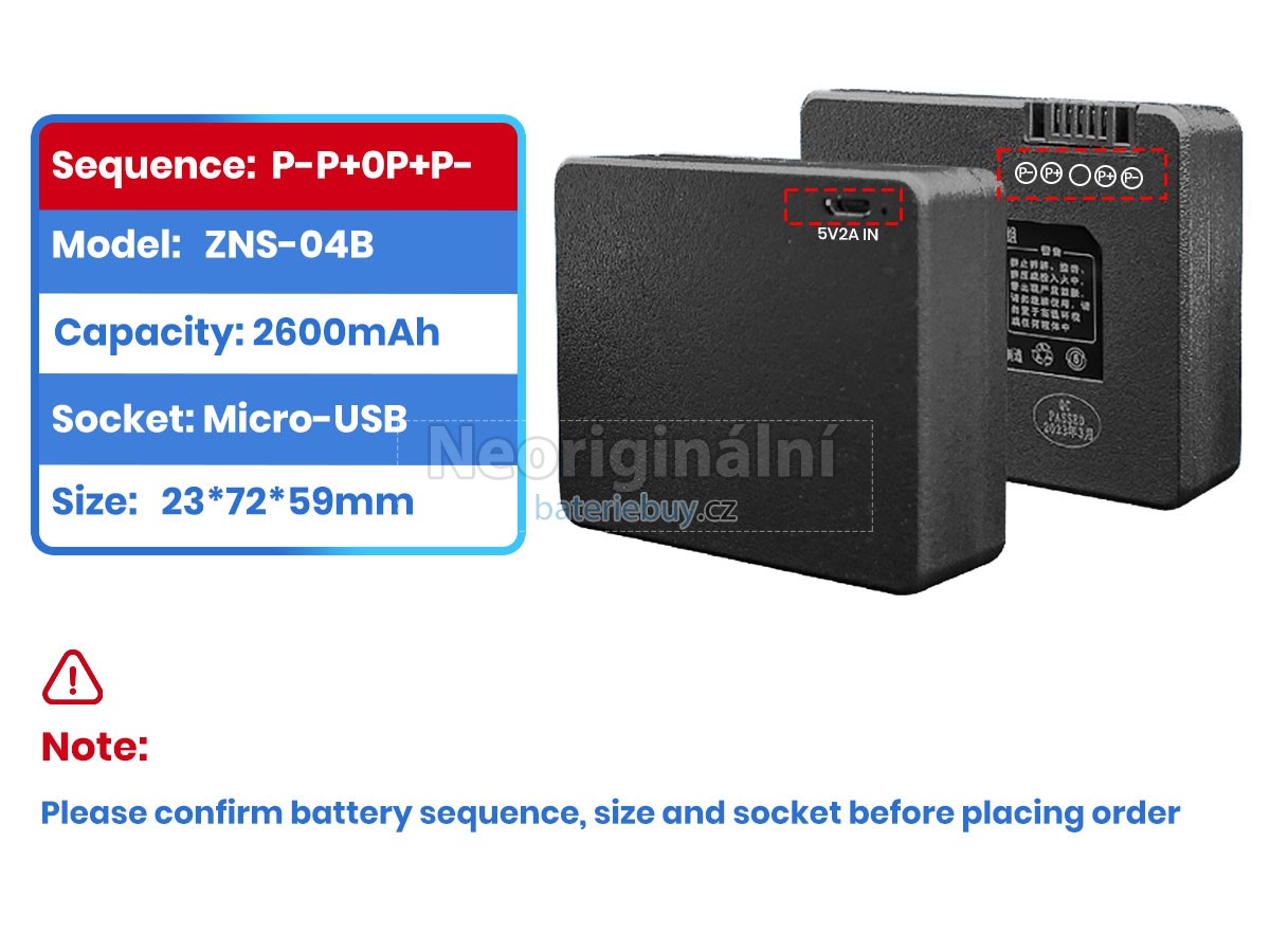 Nahrazení AolsteCell ZNS-04B baterie