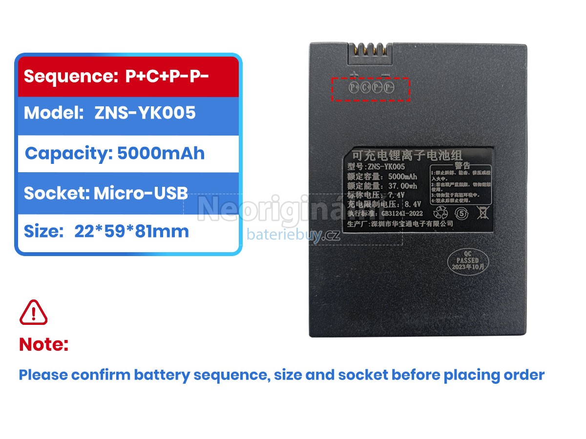 Nahrazení AolsteCell ZNS-YK005 baterie