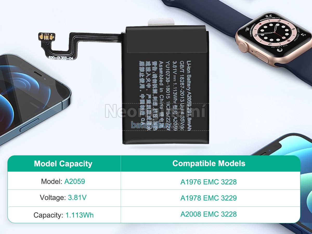 Nahrazení Apple WATCH Series 4 HERMES GPS 44MM baterie