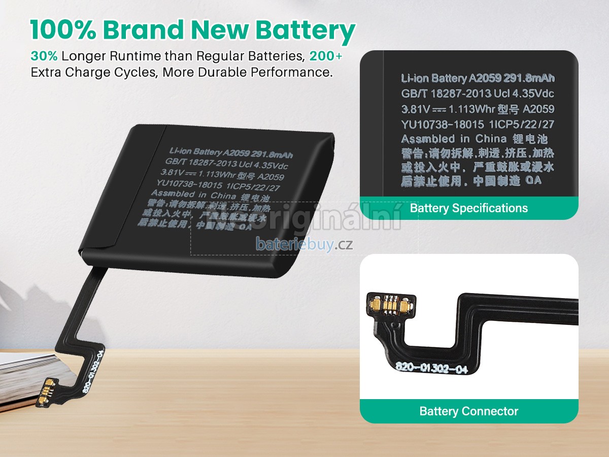 Nahrazení Apple WATCH Series 4 HERMES GPS 44MM baterie