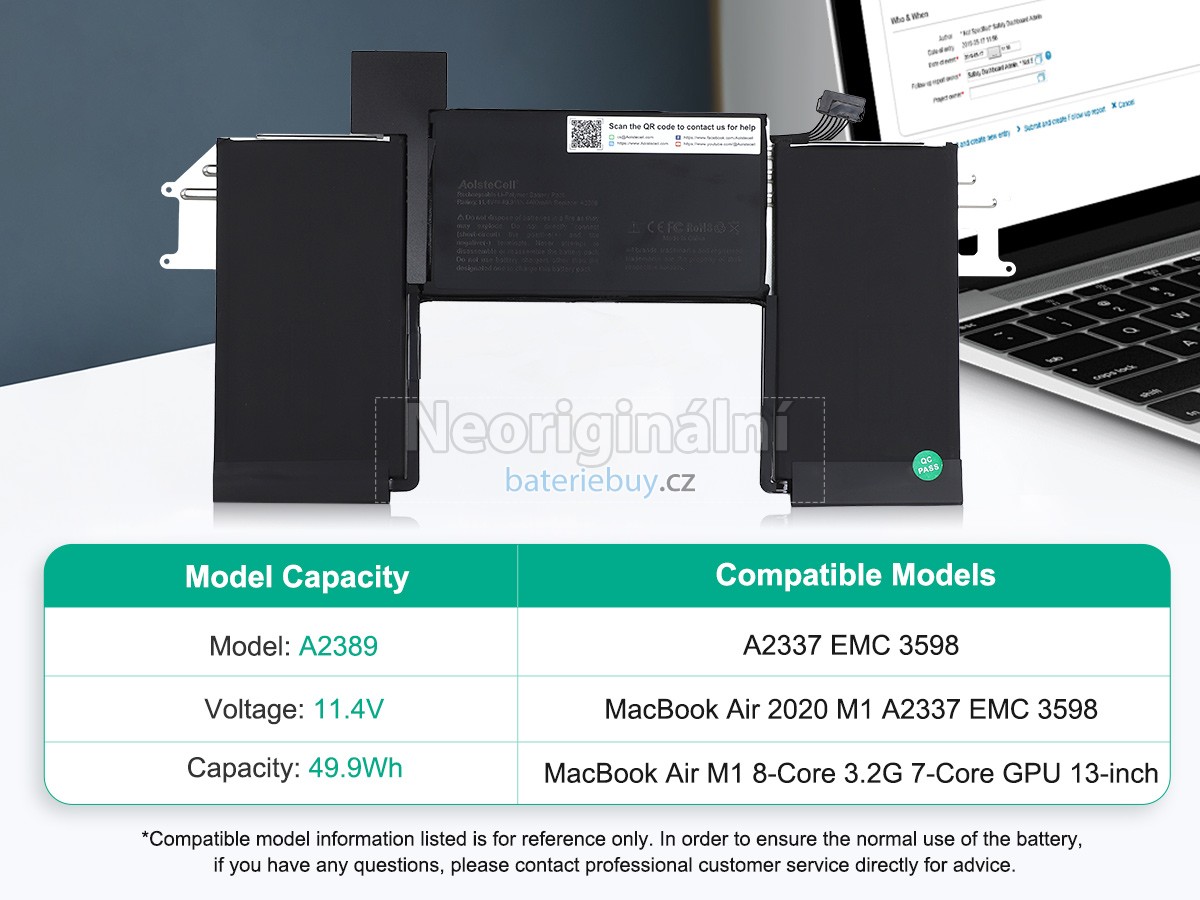 Nahrazení Apple A2389 baterie