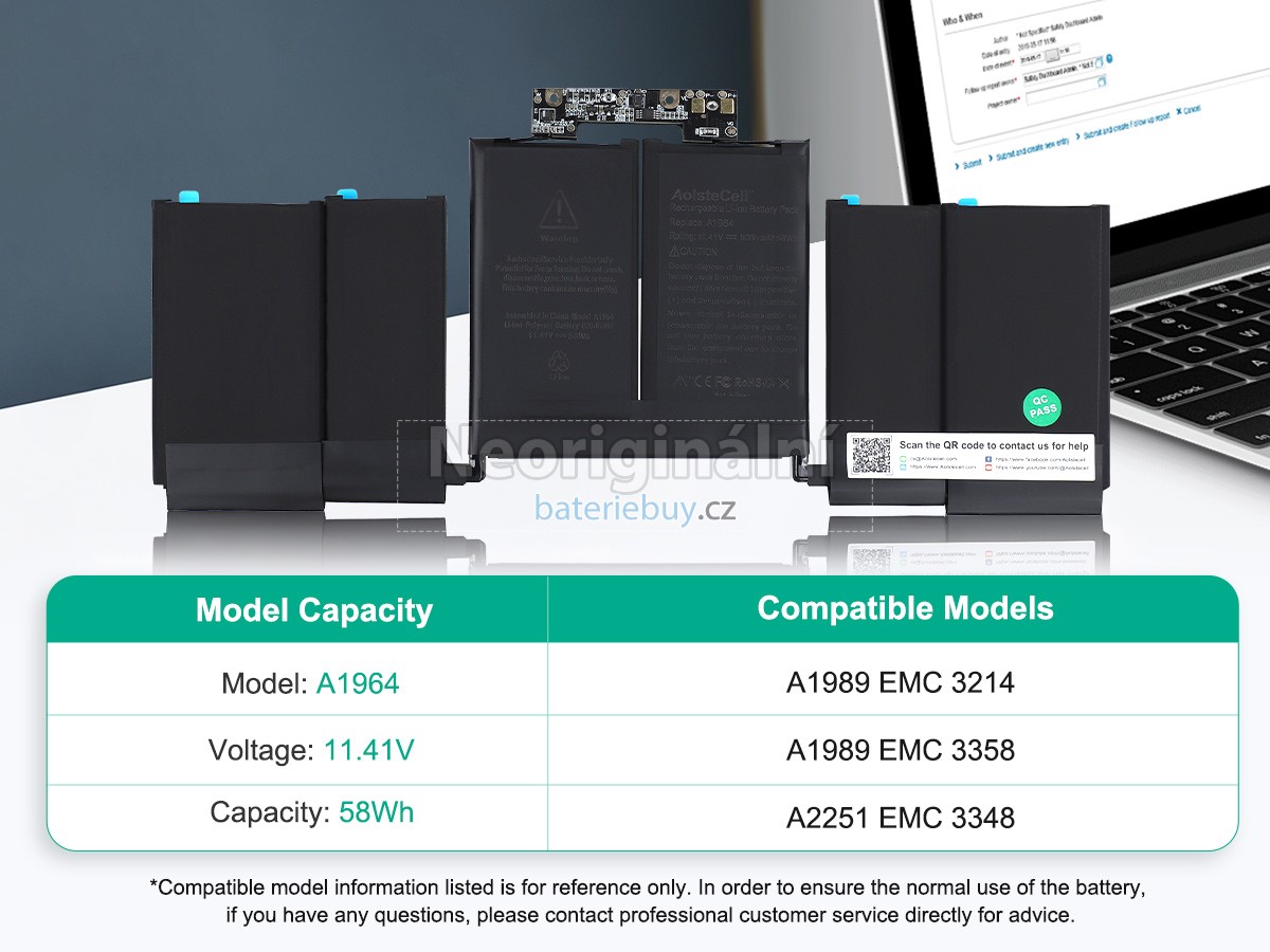 Nahrazení Apple MacBook Pro 13-inch Core I5 2.0 2020 4 TB 3 baterie
