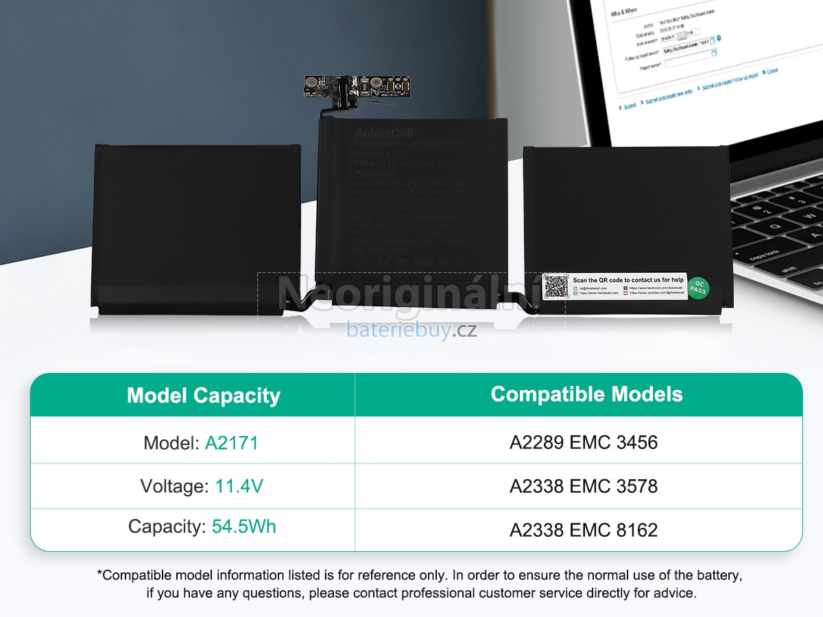 Nahrazení Apple A2338 EMC 8162 baterie
