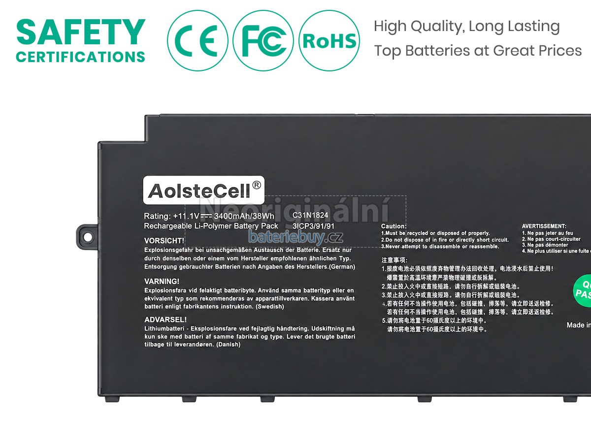 Nahrazení Asus Chromebook Flip CX5 CX5400FMA-AI0112 baterie