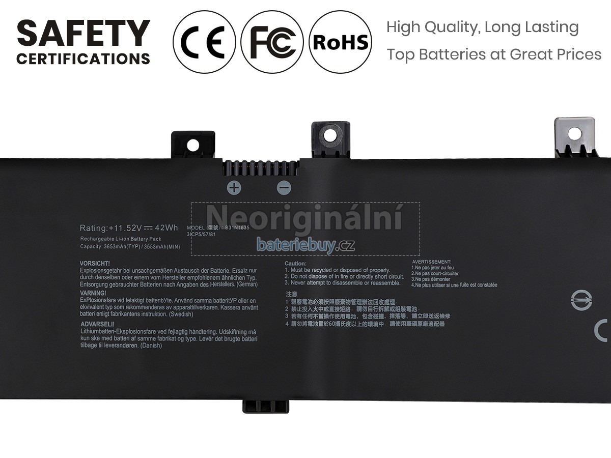 Nahrazení Asus VivoBook F705UB baterie