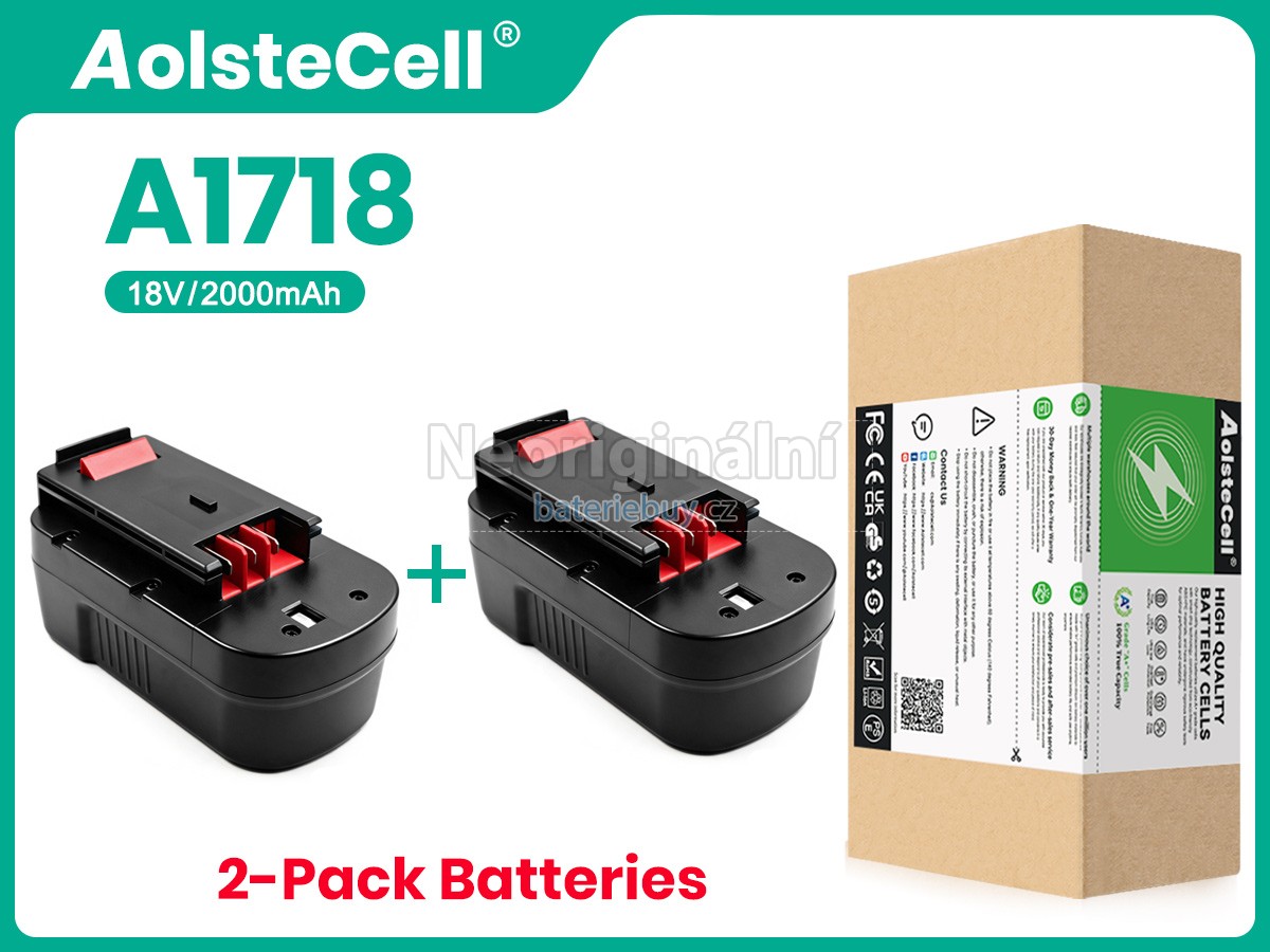 Nahrazení Black Decker 18V A1718 baterie