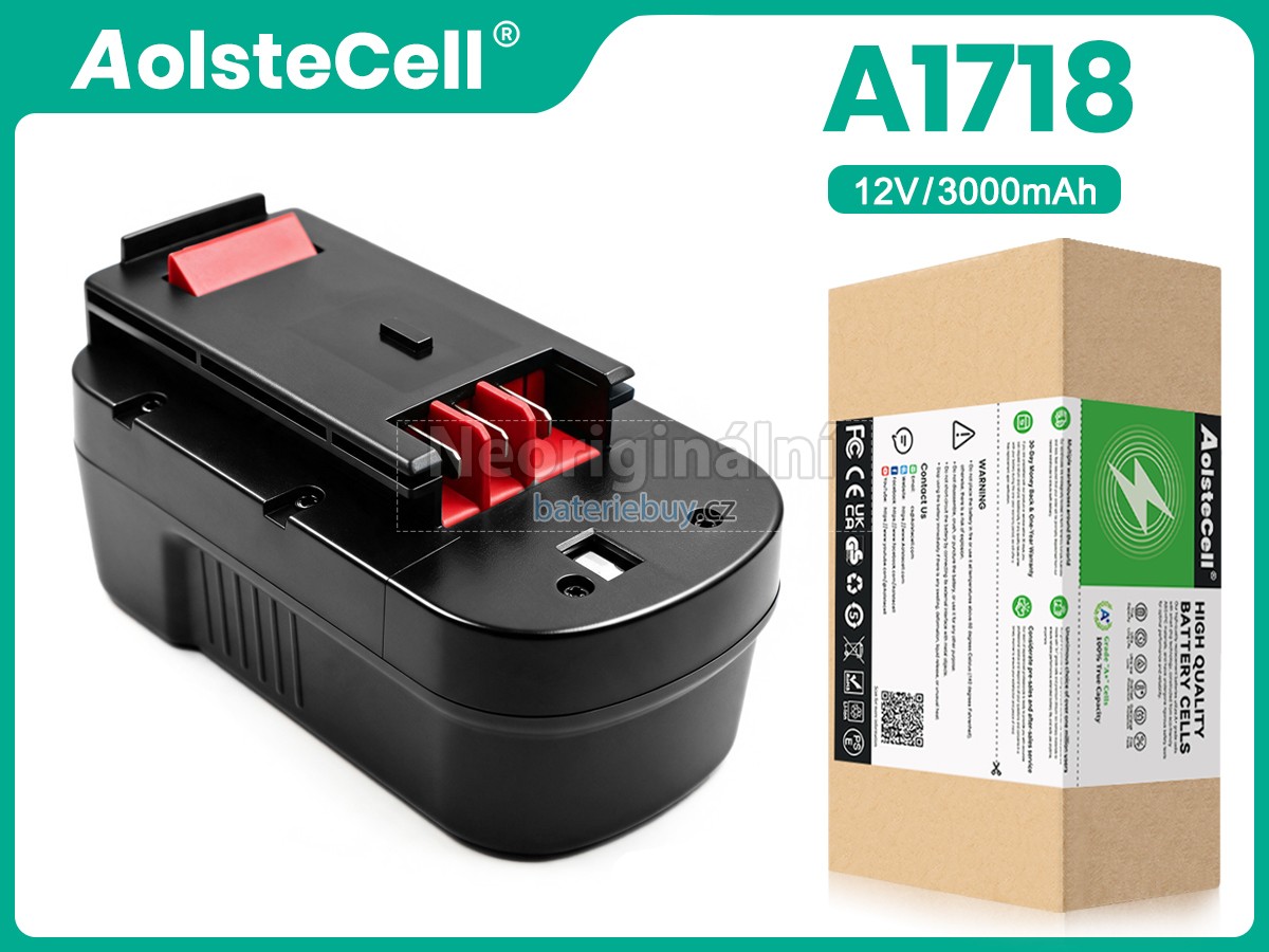 Nahrazení Black Decker 18V A1718 baterie
