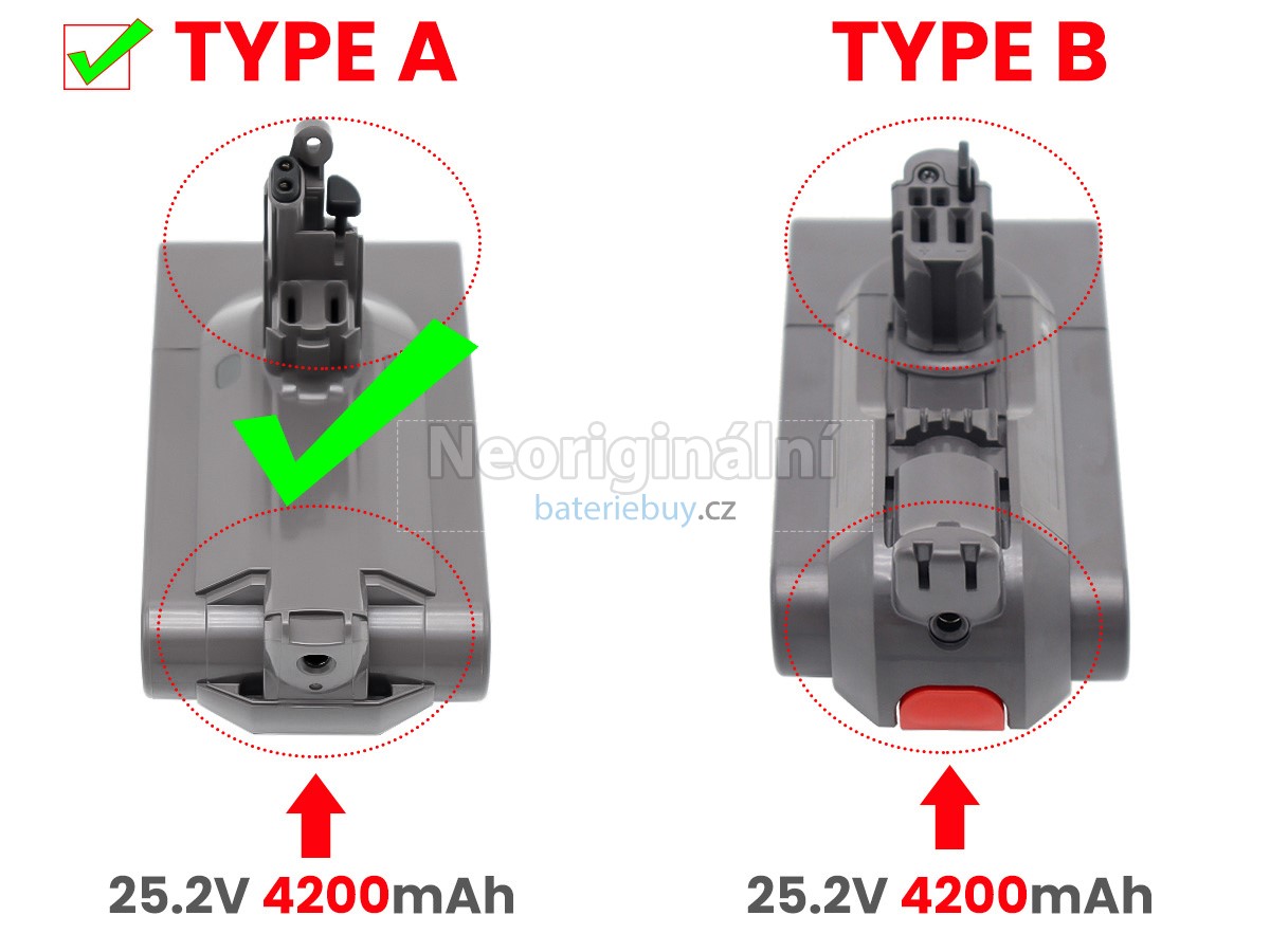 Nahrazení Dyson 281477-01 baterie