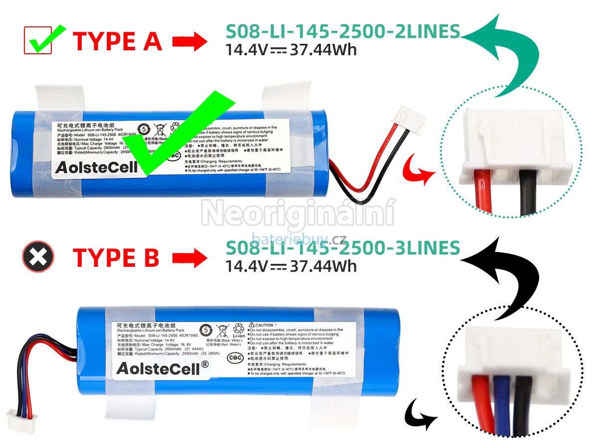 Nahrazení Ecovacs DK36 baterie