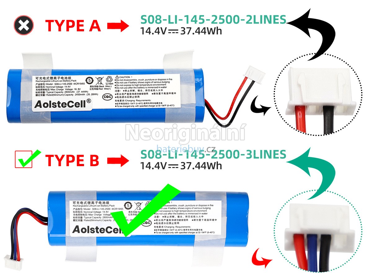 Nahrazení Ecovacs DK36 baterie