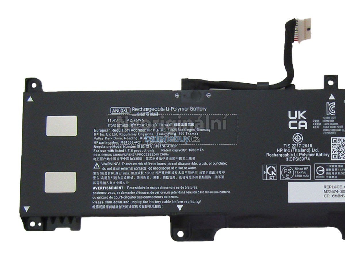Nahrazení HP AN03XL baterie