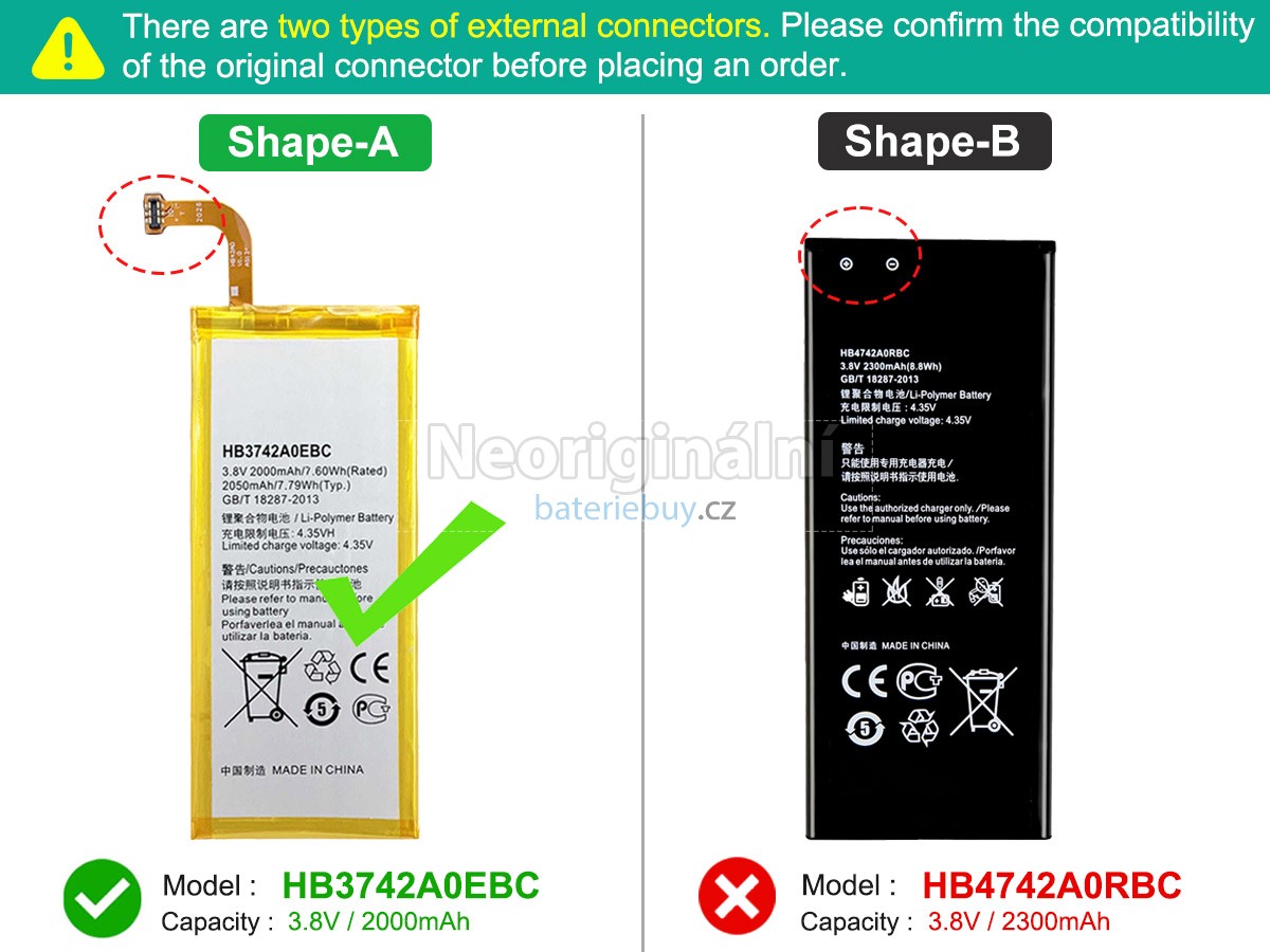 Nahrazení Huawei ASCEND G630-U20 baterie