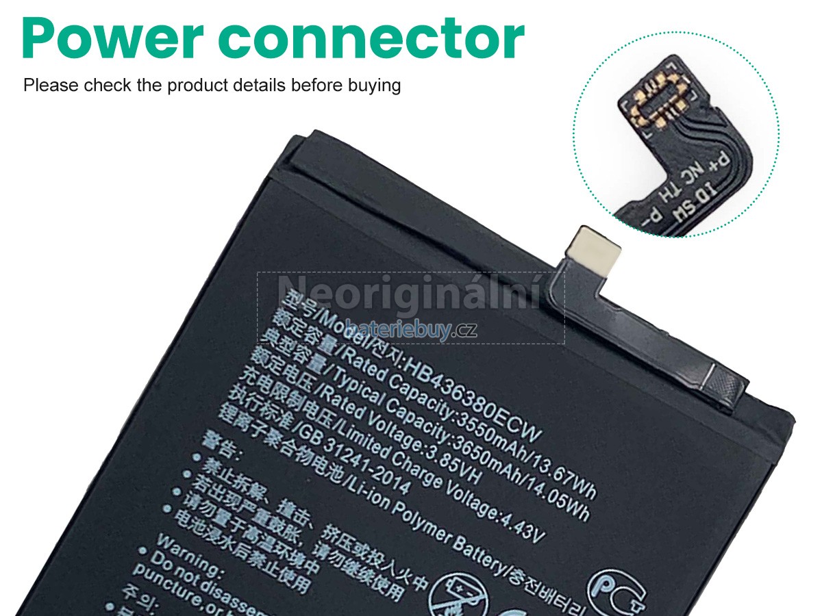Nahrazení Huawei HB436380ECW baterie