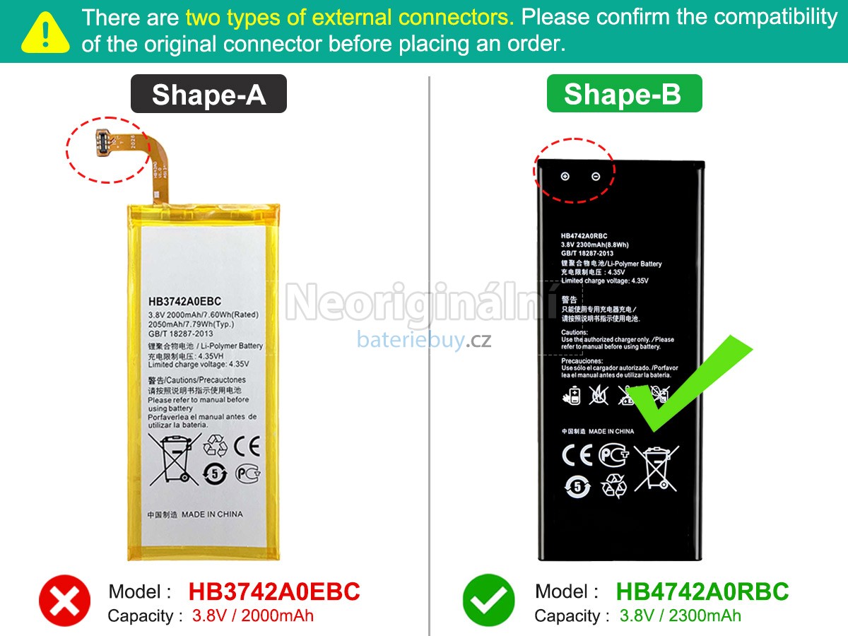 Nahrazení Huawei ASCEND G630-U20 baterie