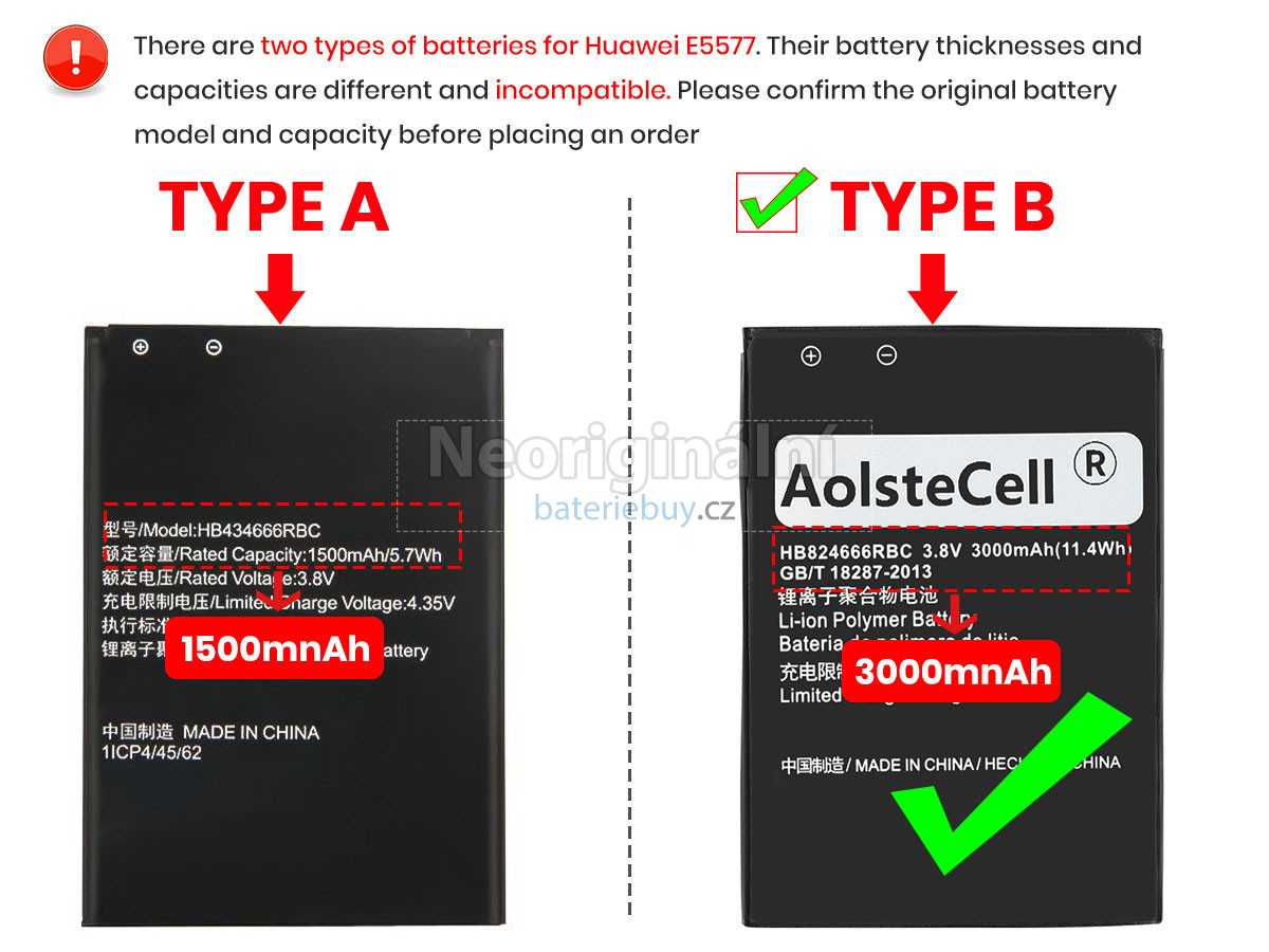 Nahrazení Huawei E5577S-321 baterie