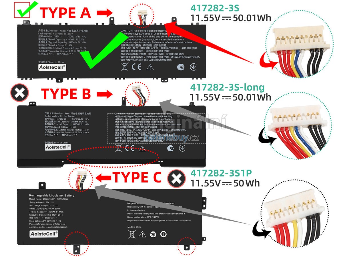 Nahrazení Infinix 417282-3S baterie
