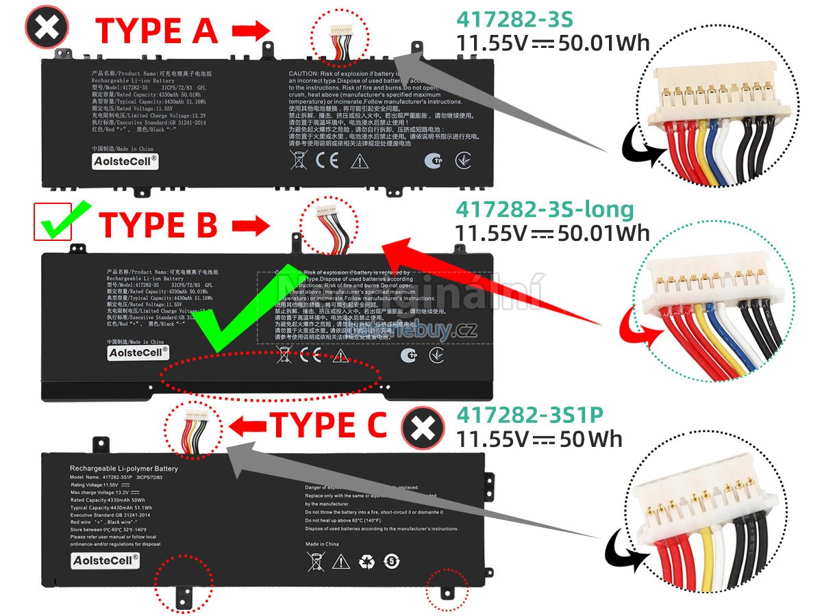 Nahrazení Infinix 417282-3S baterie