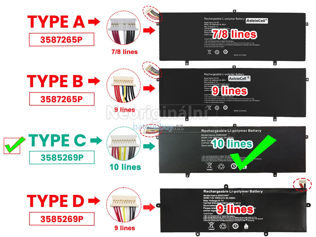Nahrazení Jumper 3587265P baterie