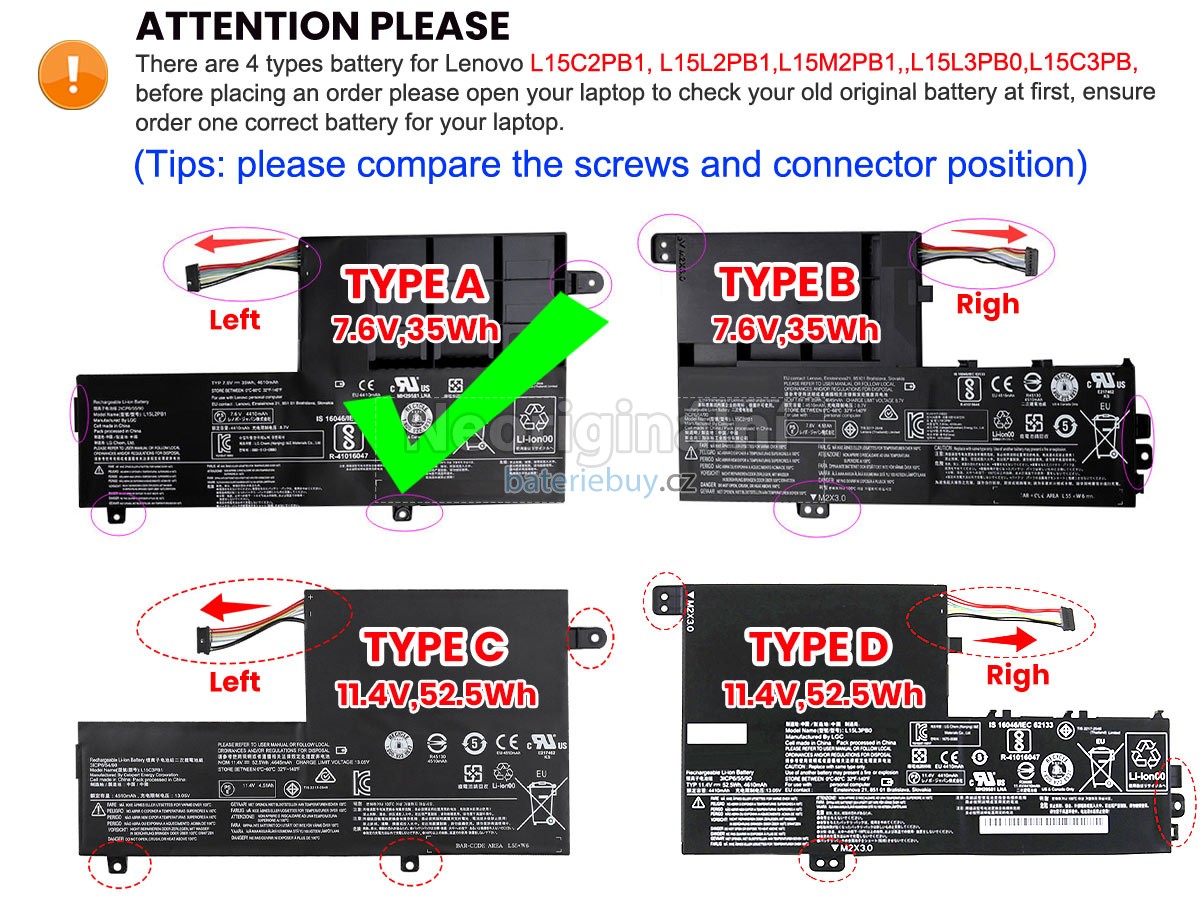 Nahrazení Lenovo YOGA 510-15IKB-80VC000WGE baterie