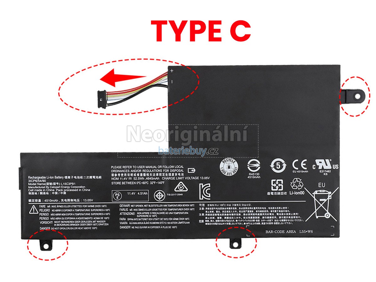 Nahrazení Lenovo YOGA 510-15IKB-80VC000WGE baterie