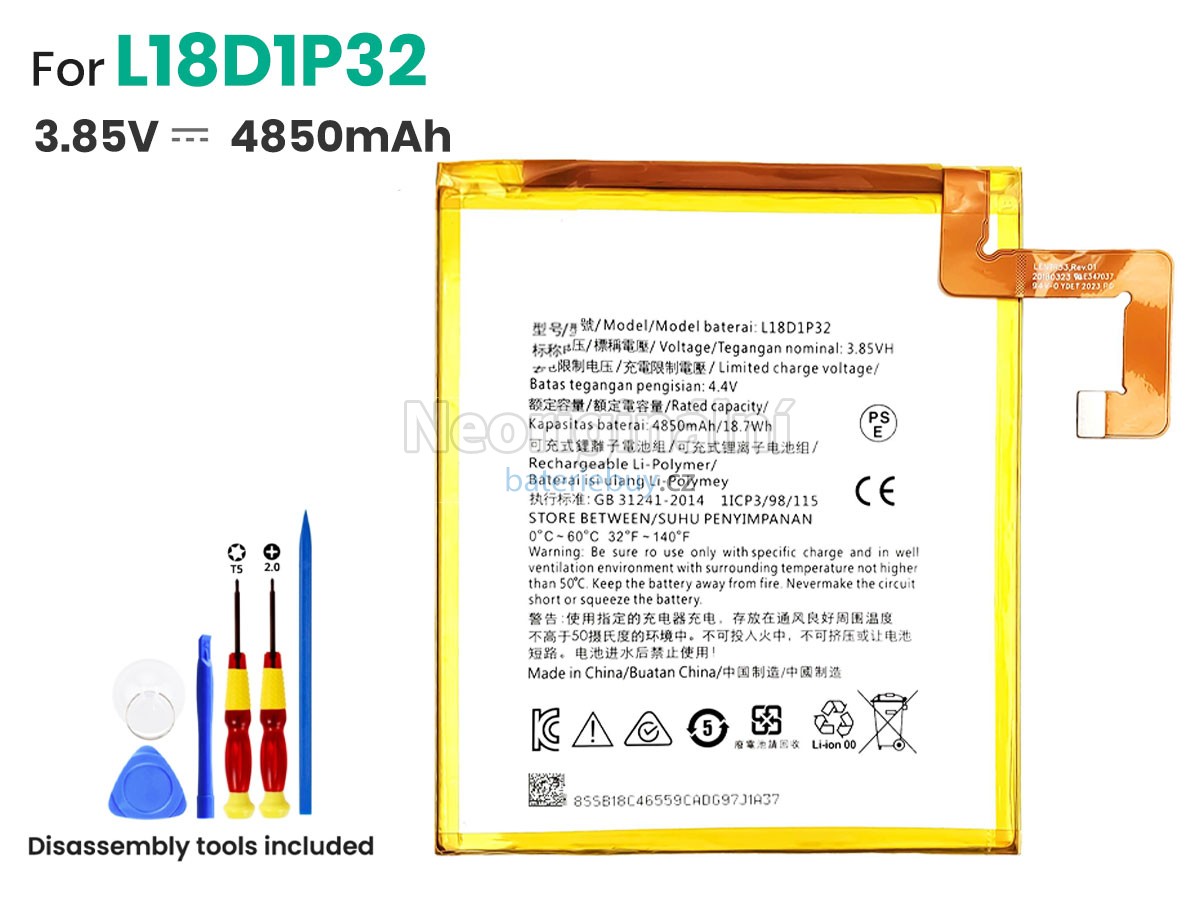 Nahrazení Lenovo L18D1P32 baterie
