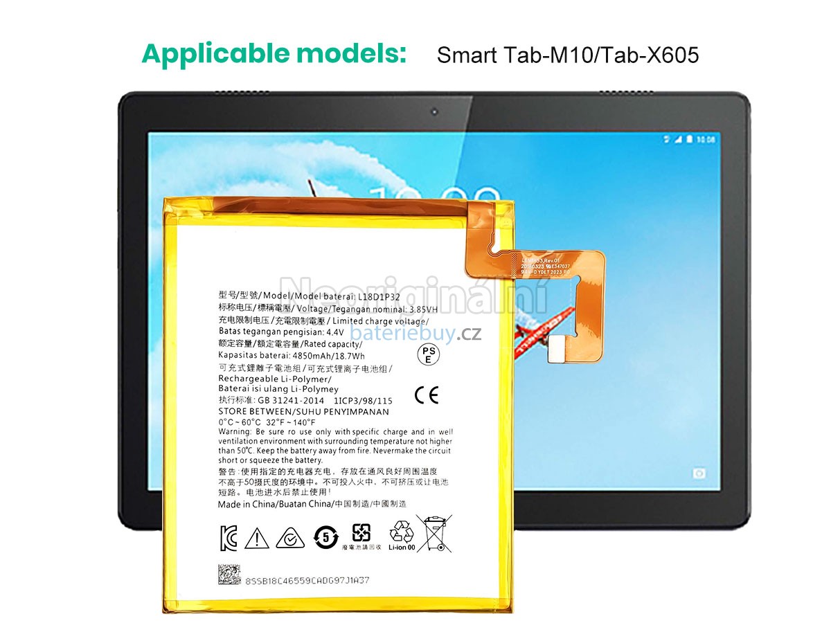 Nahrazení Lenovo L18D1P32 baterie