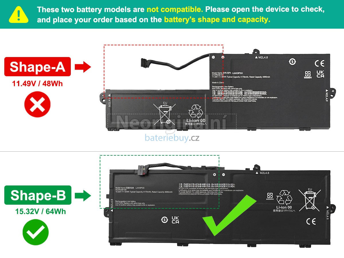 Nahrazení Lenovo ThinkPad E16 GEN 3-22AY002MFE baterie