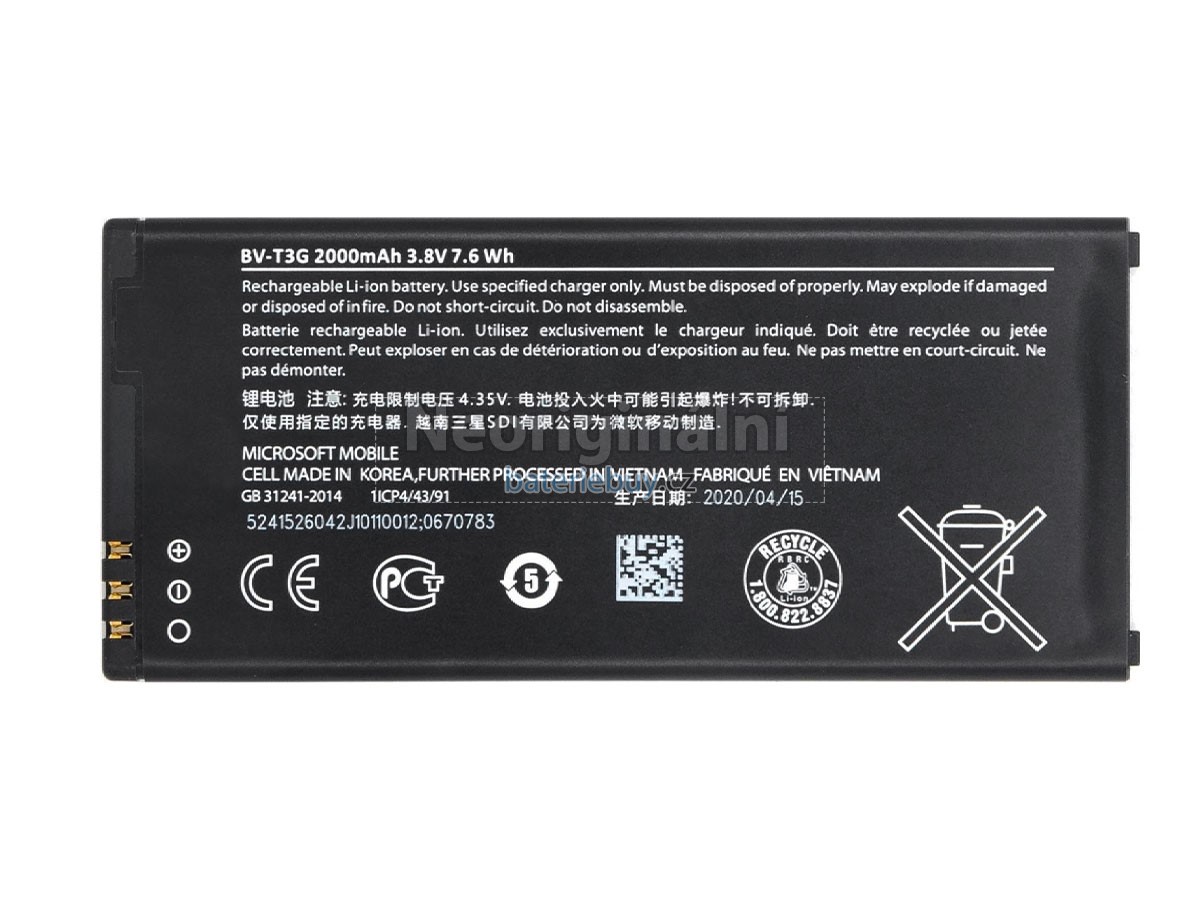Nahrazení Microsoft BV-T3G baterie