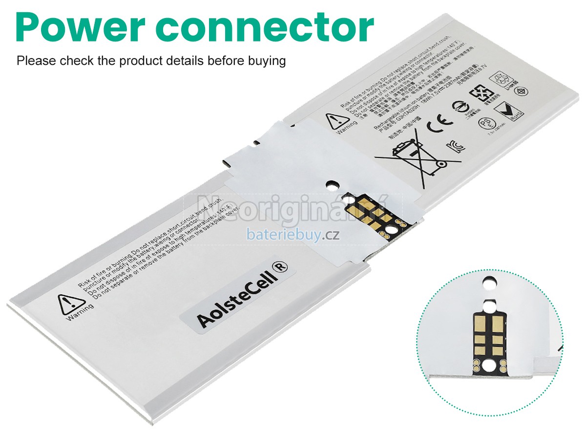 Nahrazení Microsoft G3HTA044H baterie