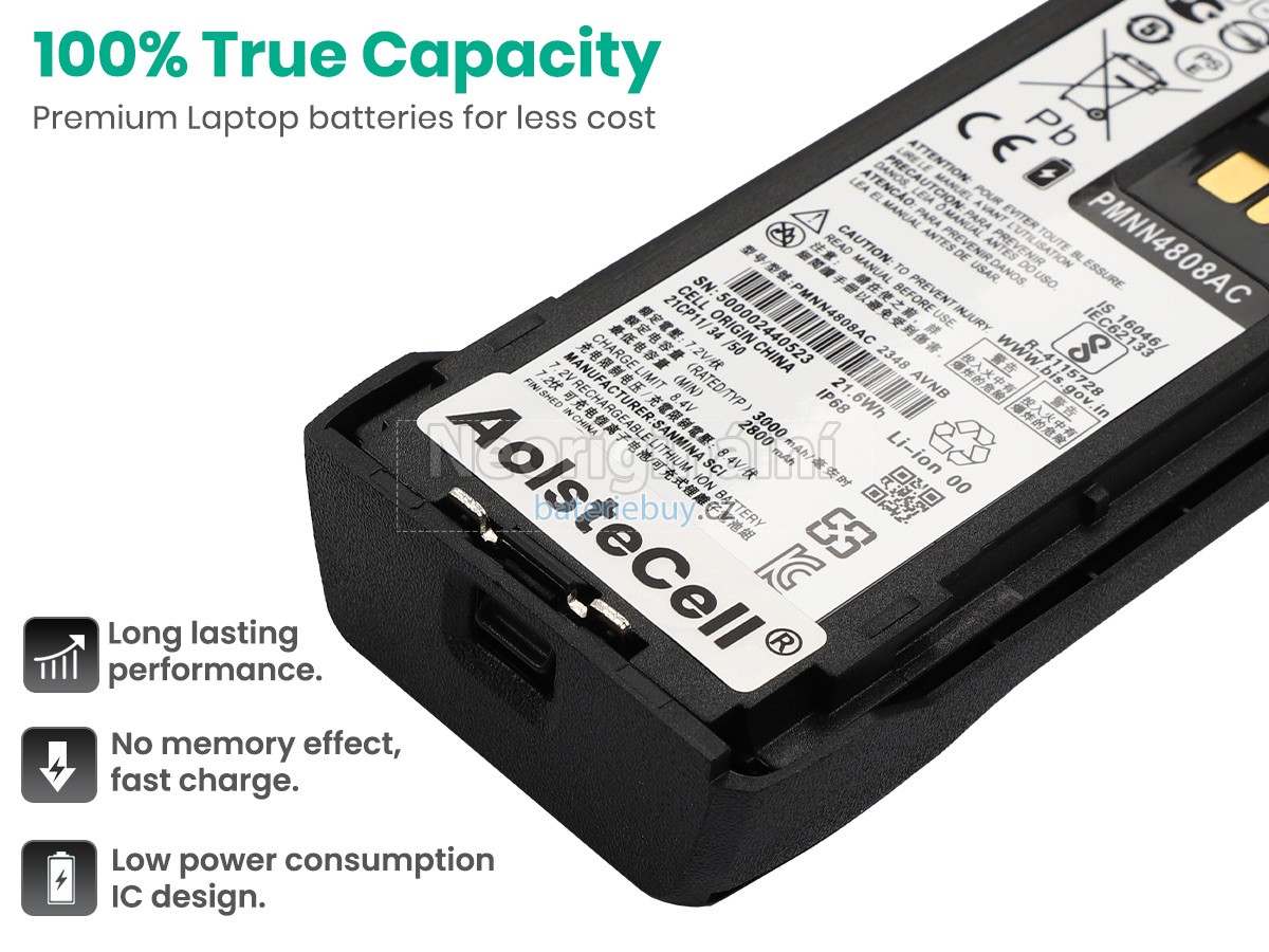 Nahrazení Motorola PMNN4809A baterie