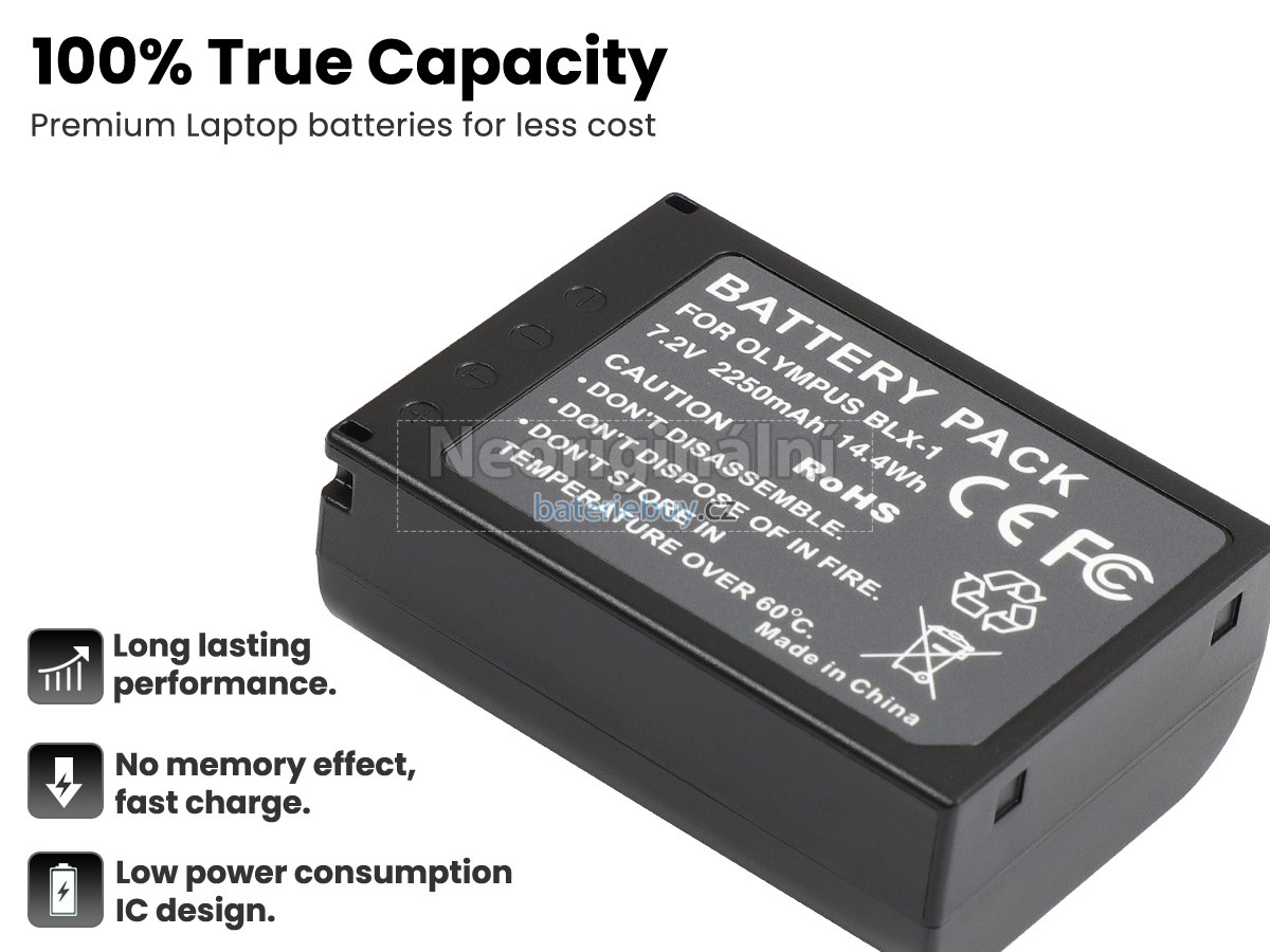 Nahrazení Olympus BLX-1 baterie