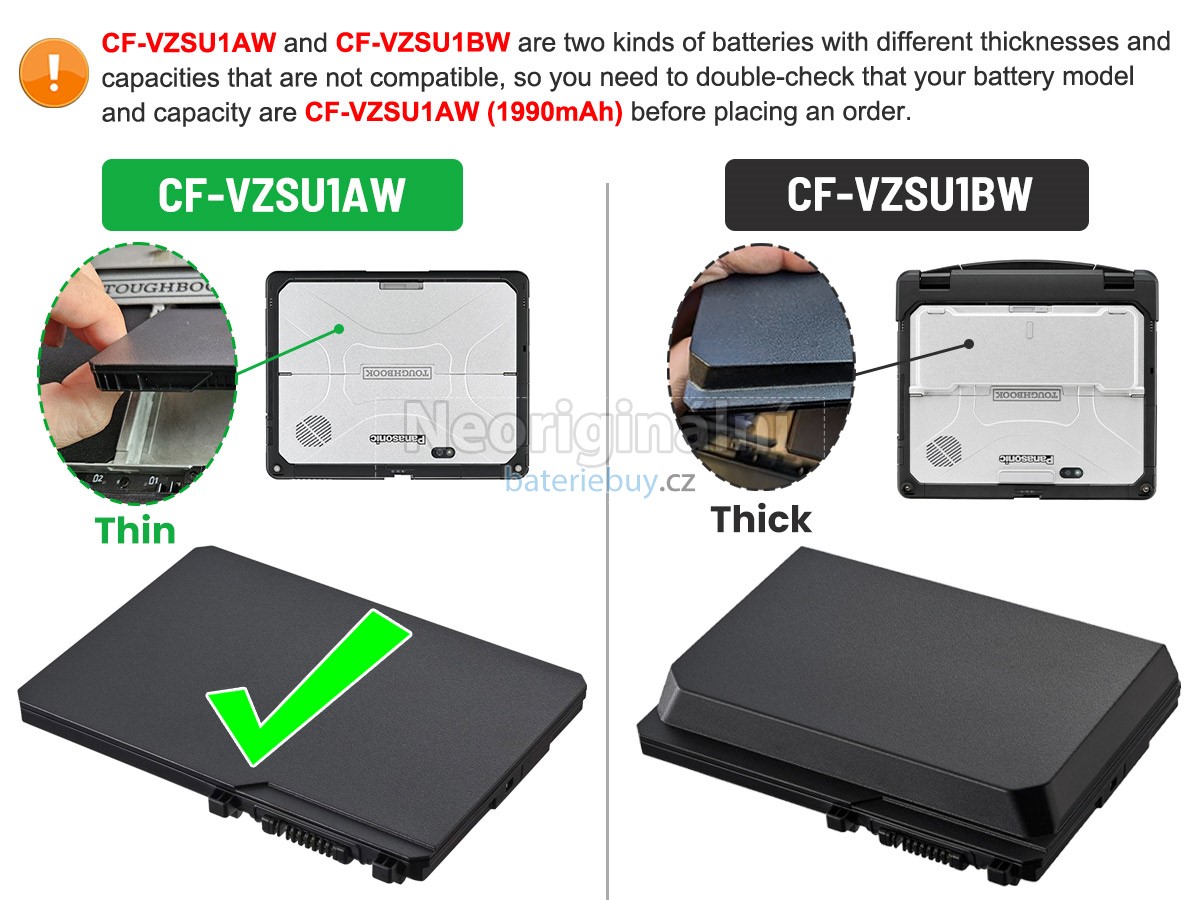 Nahrazení Panasonic CF-33 TOUGHBOOK baterie