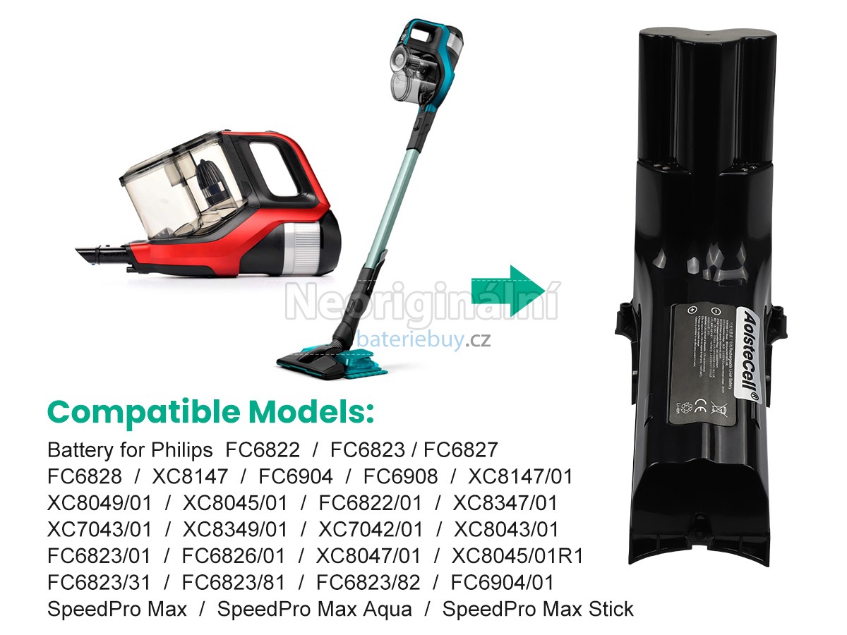 Nahrazení Philips XC8049/01 baterie