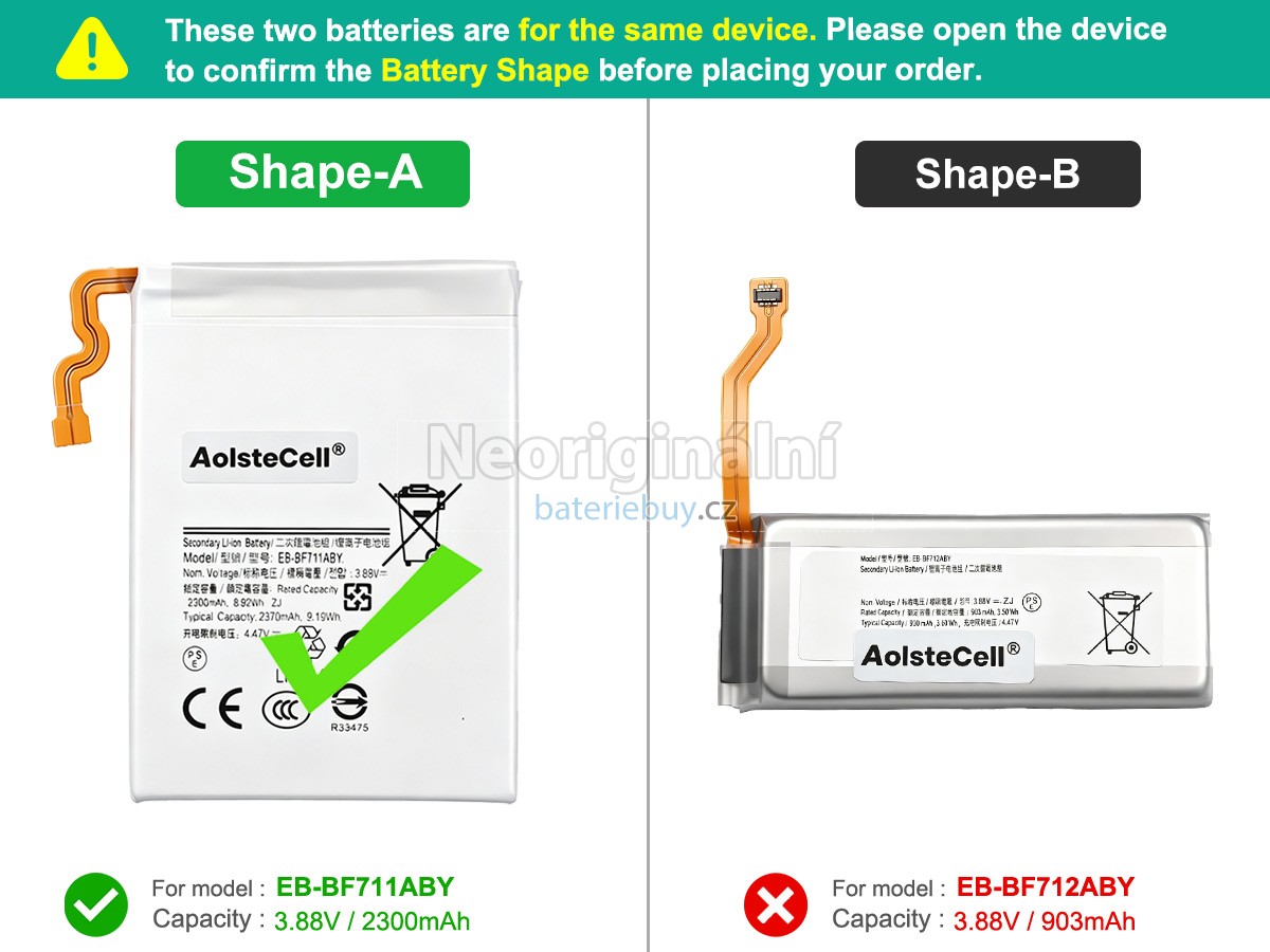 Nahrazení Samsung GALAXY Z FILP 3 baterie