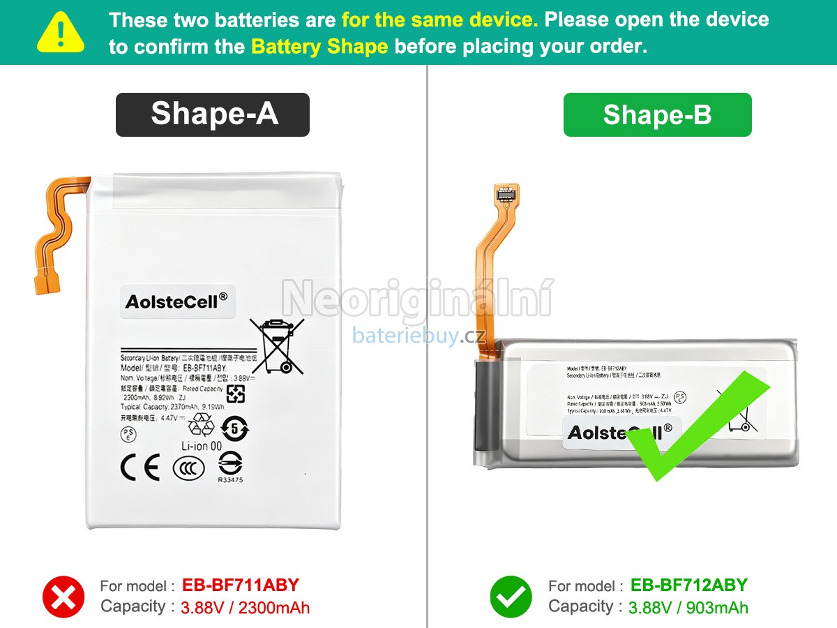 Nahrazení Samsung GALAXY Z FILP 3 baterie