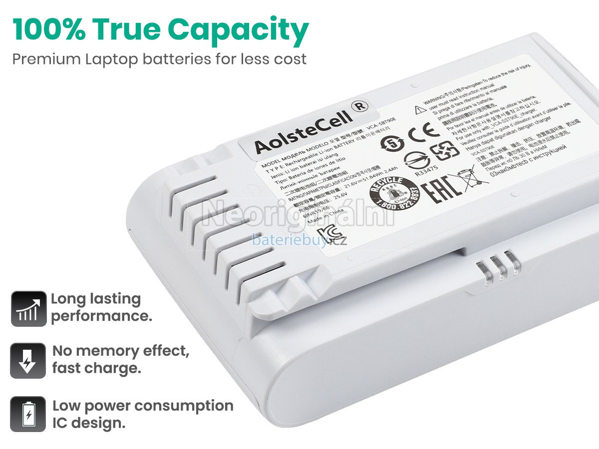Nahrazení Samsung VCA-SBT90E baterie