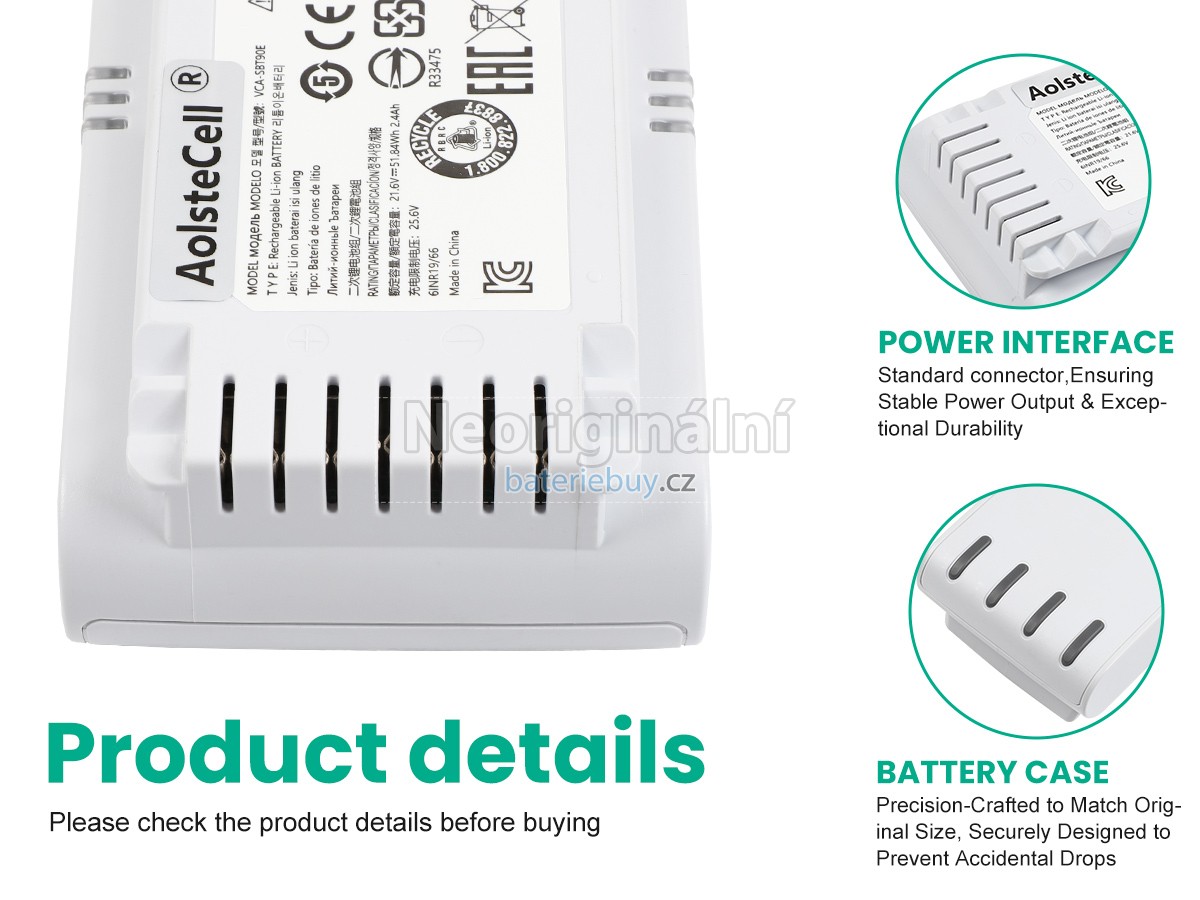 Nahrazení Samsung VCA-SBT90E baterie