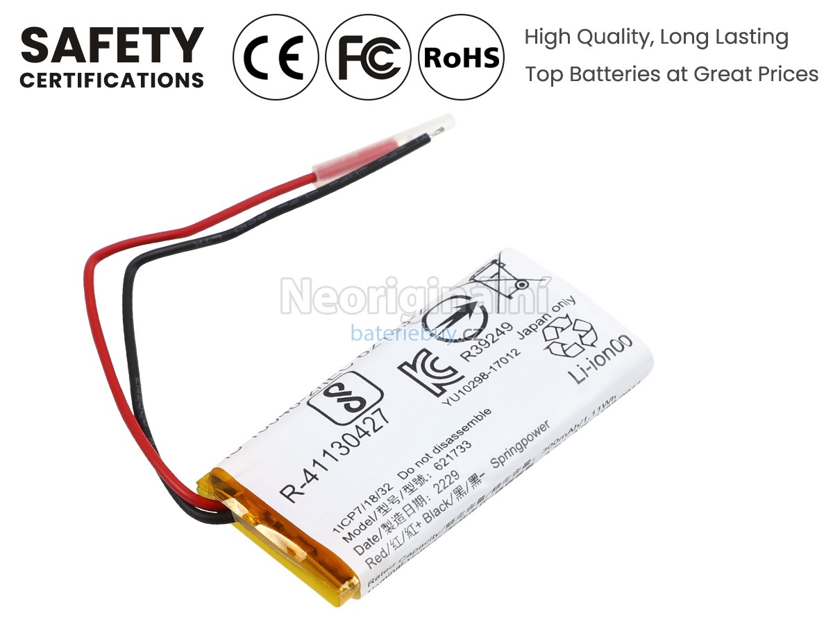 Nahrazení Sony 621733 baterie