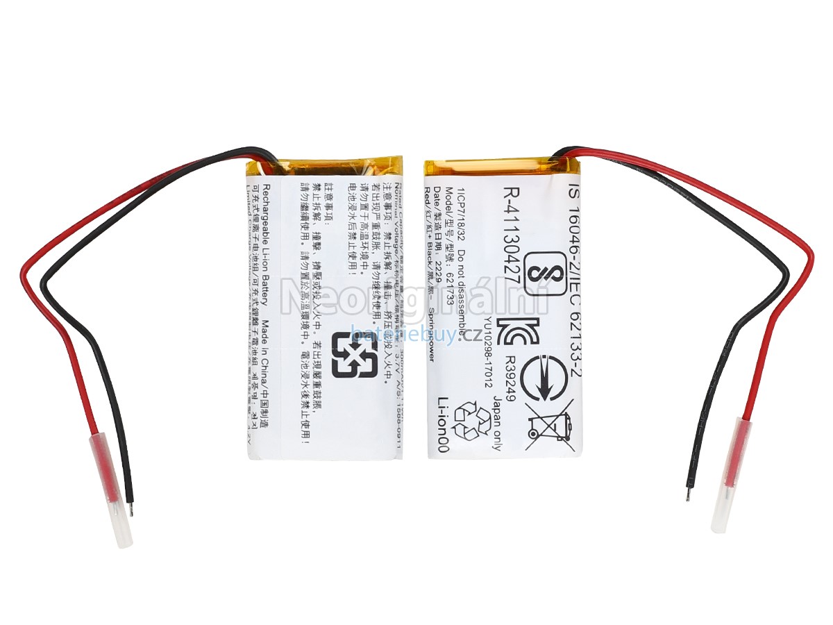 Nahrazení Sony 621733 baterie