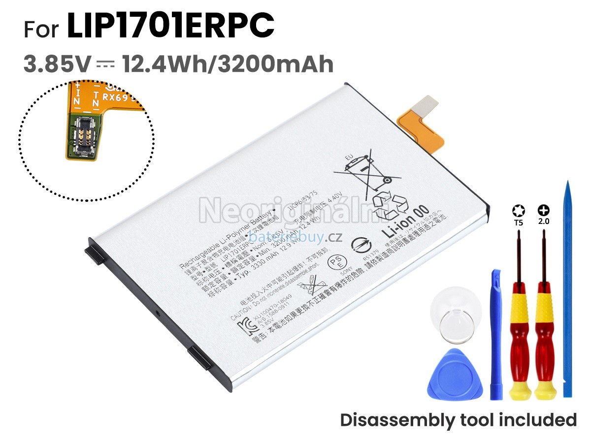 Nahrazení Sony U50063201 baterie